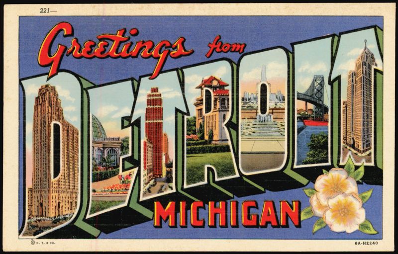 Greetings from Detroit Michigan Large Letter