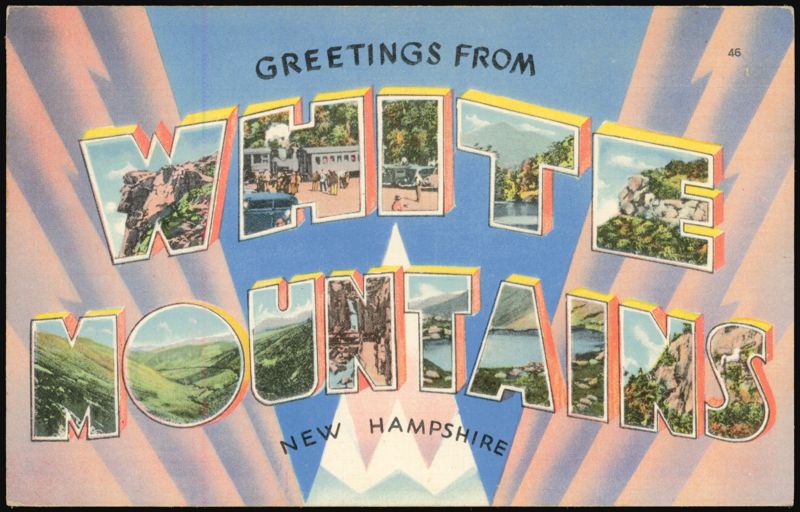 Greetings From White Mountains Large Letter New Hampshire