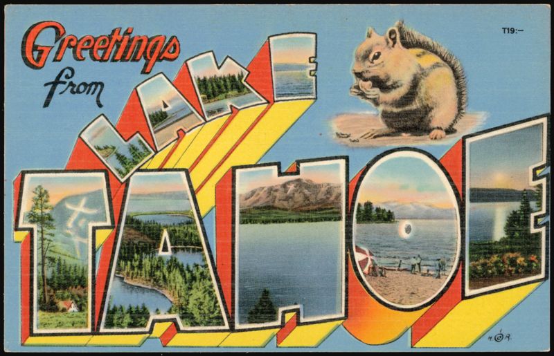 Greetings from Lake Tahoe Large Letter Chipmunk California