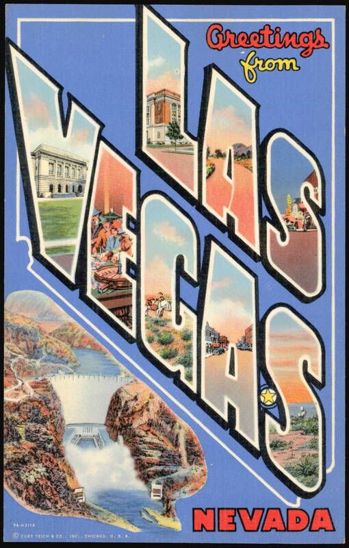 Greetings from Las Vegas Large Letter with Hoover Dam Nevada