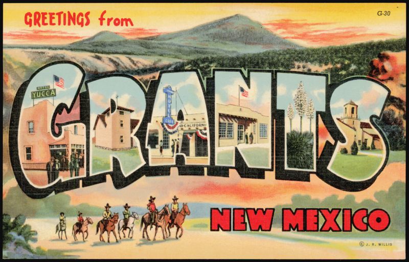 Greetings from Grants New Mexico Large Letter J. R. Willis