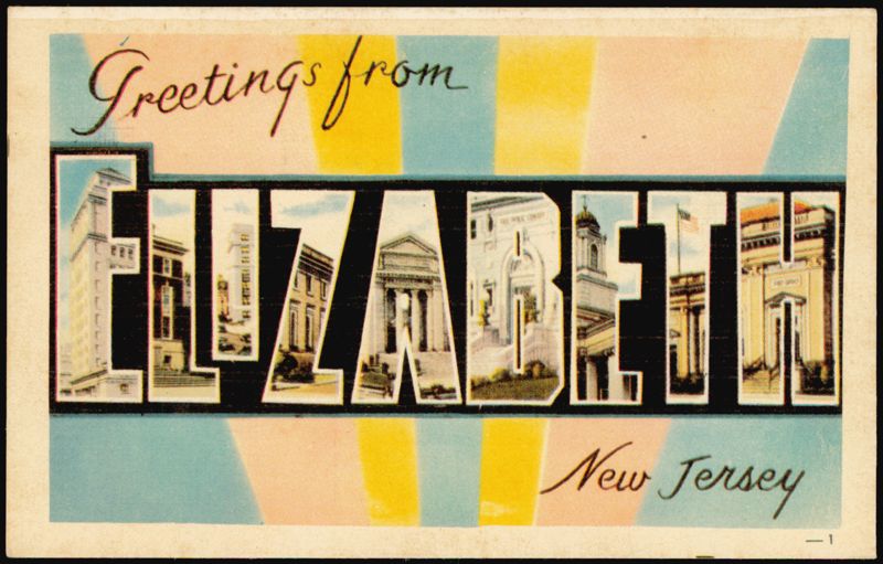 Greetings from Elizabeth Large Letter New Jersey