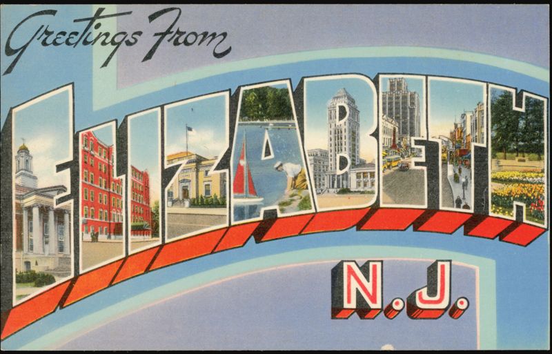 Greetings from Elizabeth Large Letter New Jersey