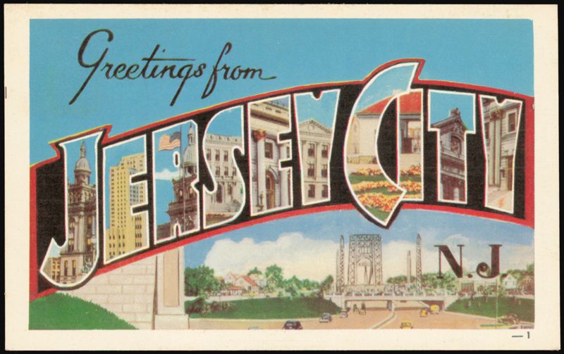 Greetings from Jersey City Large Letter New Jersey