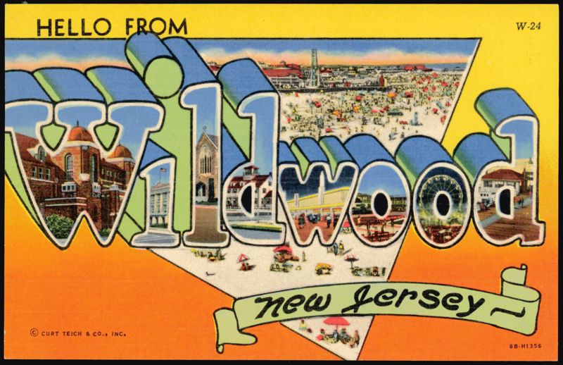 Hello From Wildwood Large Letter Scenes New Jersey