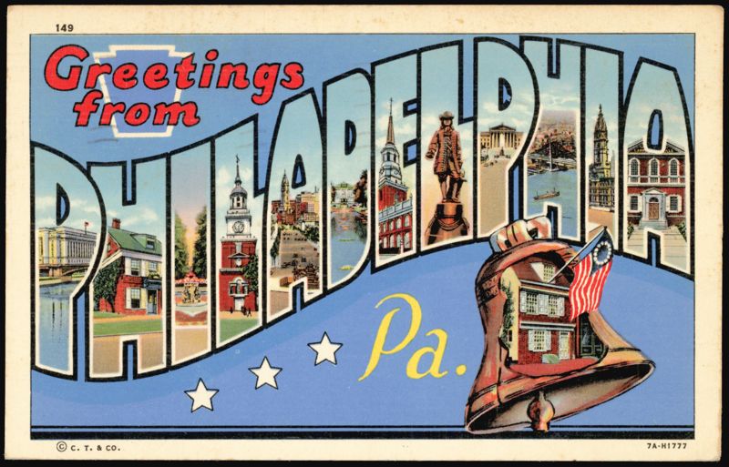 Greetings from Philadelphia Large Letter Liberty Bell Pennsylvania