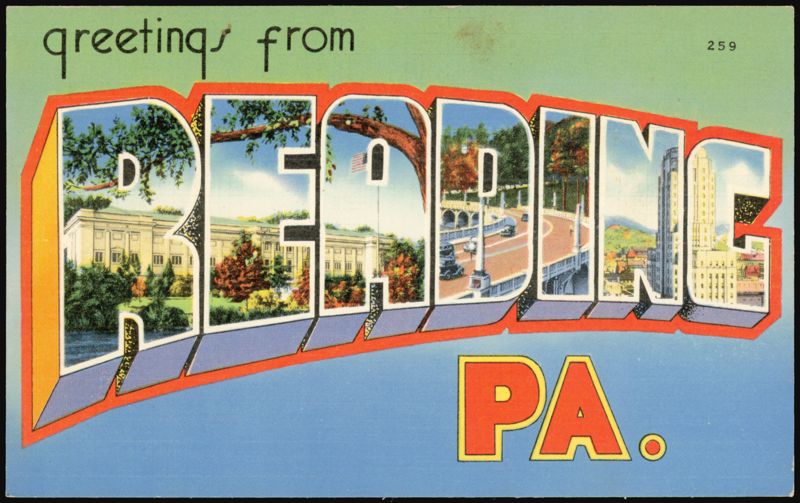Greetings From Reading PA Large Letter Pennsylvania