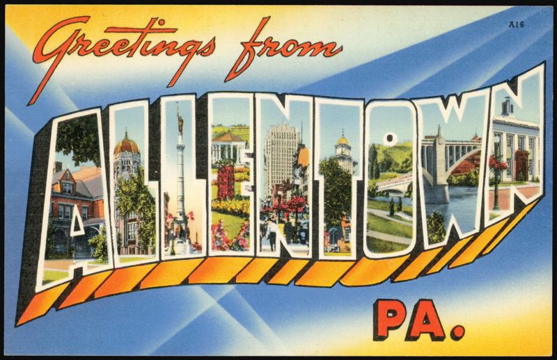 Greetings from Allentown Large Letter Pennsylvania