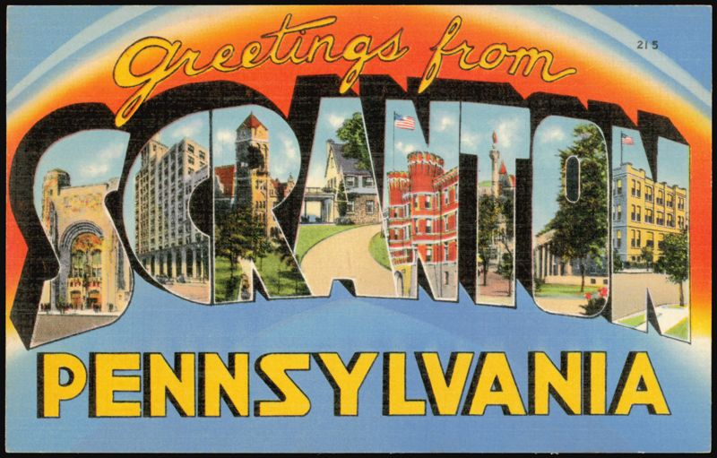 Greetings from Scranton Large Letter Pennsylvania
