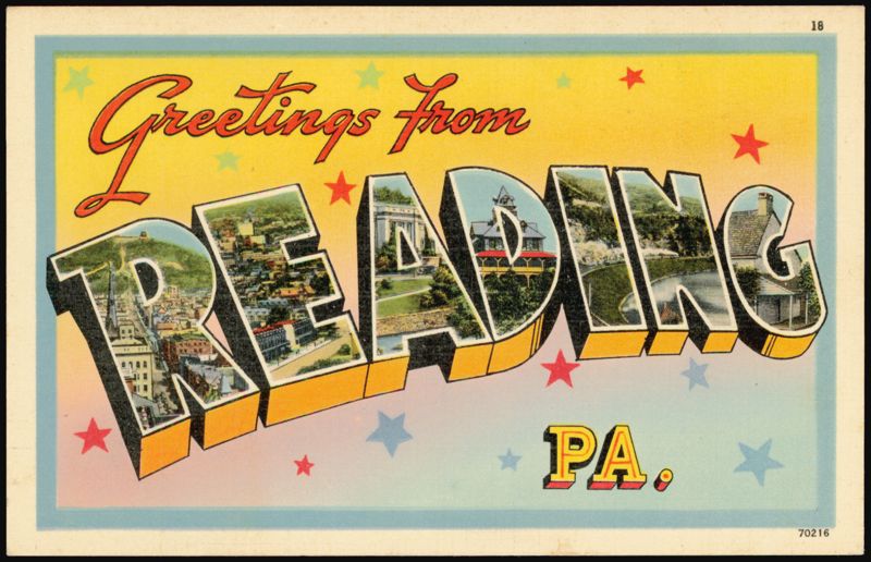 Greetings From Reading Large Letter Pennsylvania