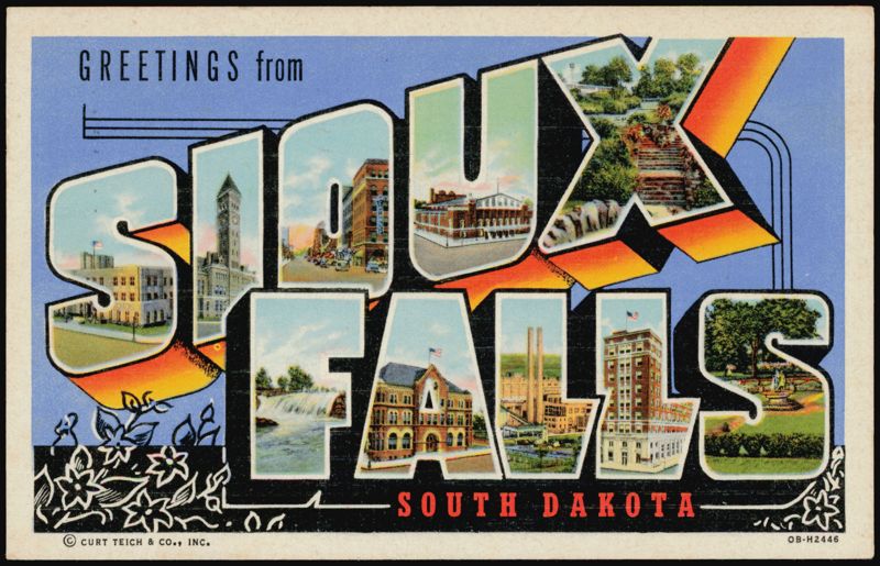 Greetings from Sioux Falls Large Letter South Dakota