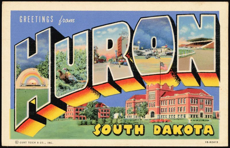 Greetings from Huron Large Letter South Dakota