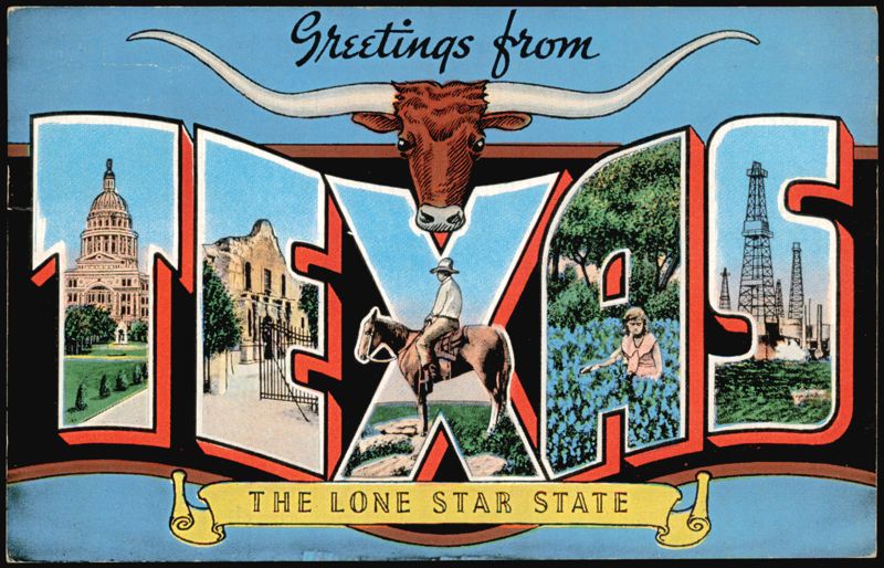 Greetings from Texas Large Letter, The Lone Star State