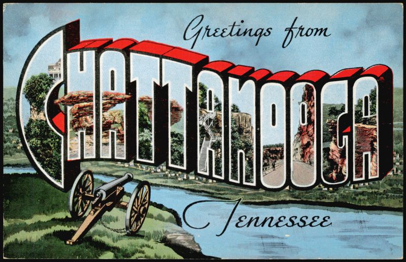 Greetings from Chattanooga Large Letter Cannon Tennessee