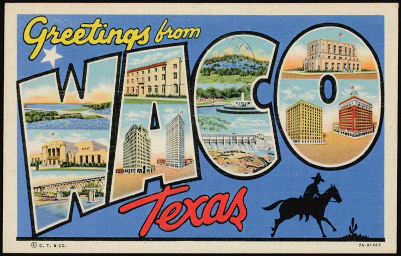 Greetings from Waco Texas Large Letter