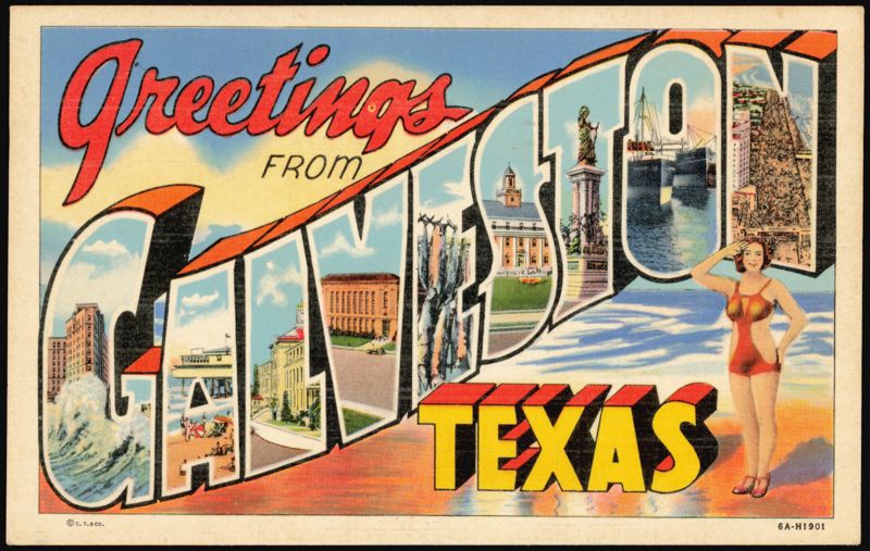 Greetings From Galveston Texas Large Letter