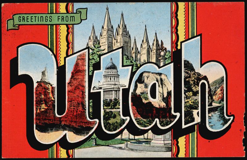 Greetings From Utah Large Letter with Salt Lake Temple