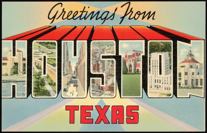 Greetings From HOUSTON Large Letter Texas