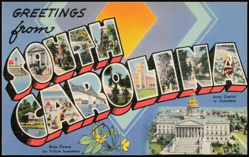 Greetings from South Carolina Large Letter State Capital Columbia