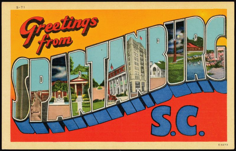 Greetings from Spartanburg Large Letter