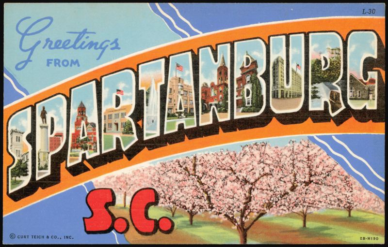 Greetings From Spartanburg S.C. Large Letter