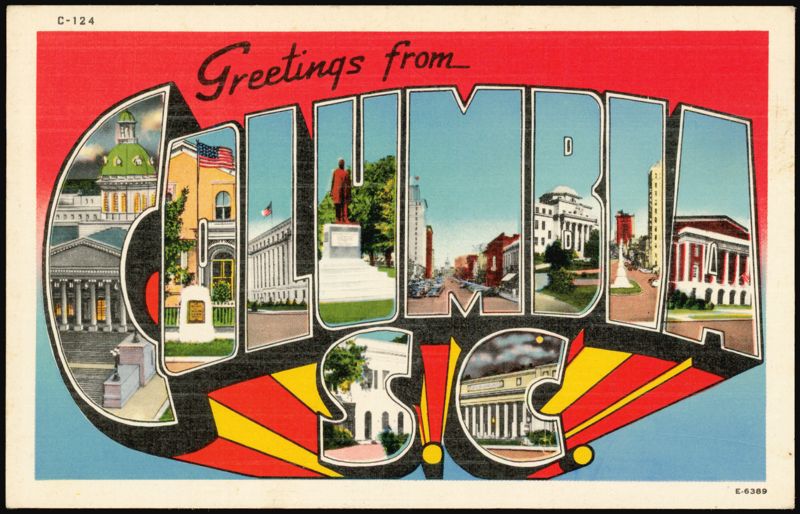 Greetings from Columbia S.C. Large Letter South Carolina