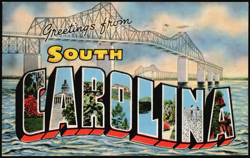 Greetings from South Carolina Large Letter Bridge