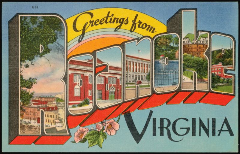 Greetings from Roanoke Large Letter Virginia