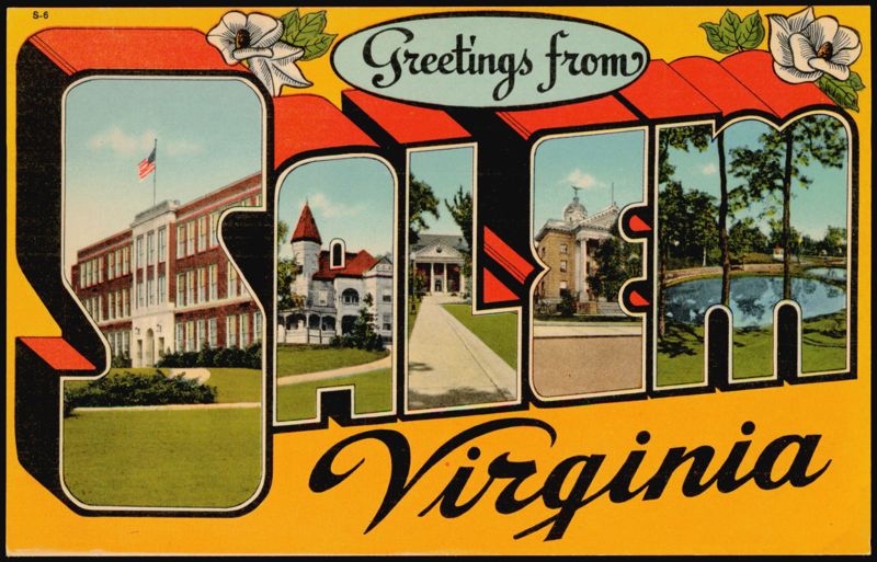 Greetings from Salem Large Letter Virginia