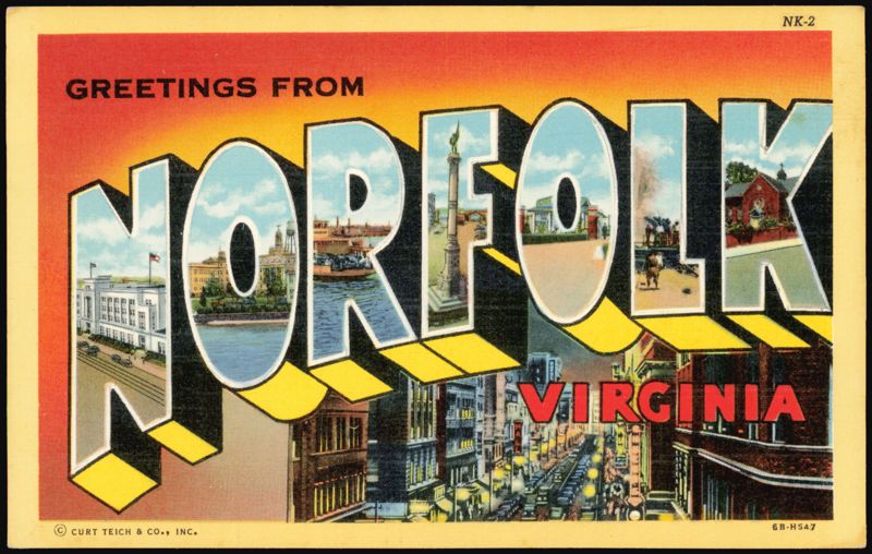 Greetings From Norfolk Virginia Large Letter