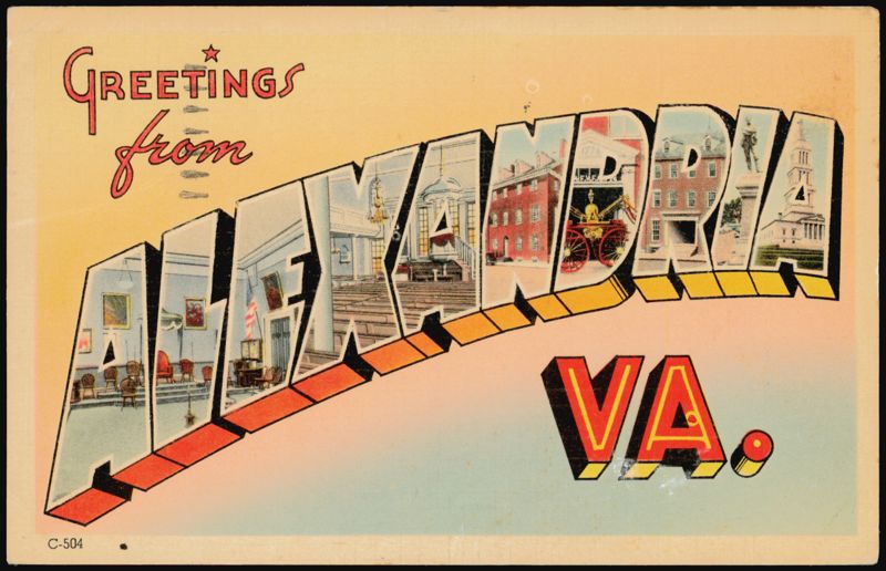 Greetings from Alexandria, Large Letter Virginia