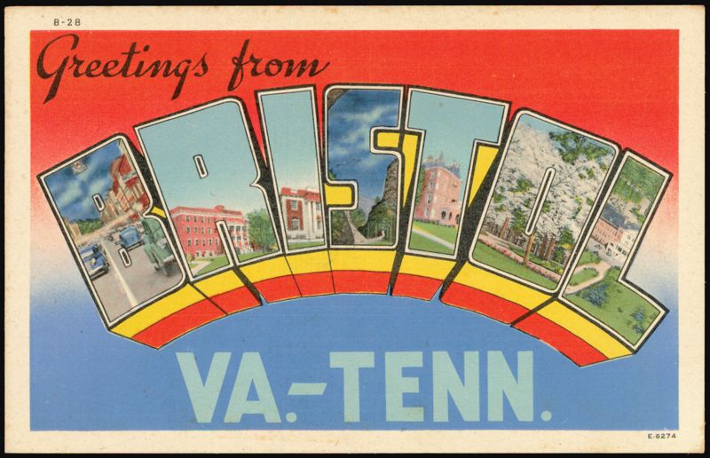 Greetings from Bristol Large Letter Virginia / Tennesee