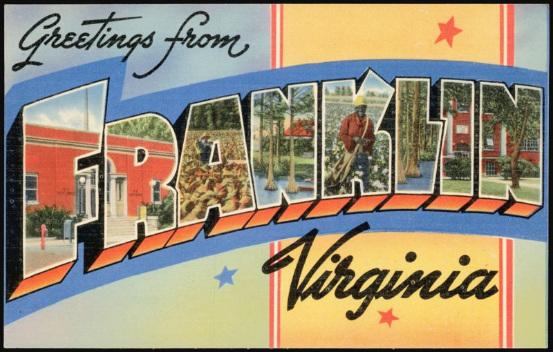 Greetings from Franklin Large Letter Virginia