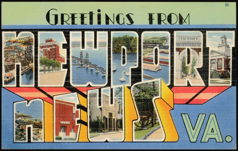 Greetings From Newport News, Large Letter Virginia