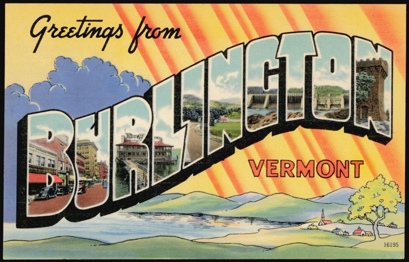 Large Letter Greetings from Burlington Vermont