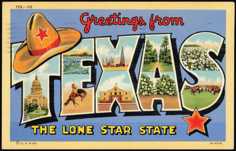 Greetings from Texas The Lone Star State Large Letter
