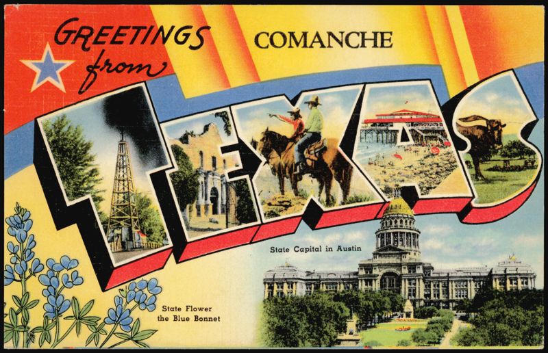 Greetings from Texas Large Letter, State Capitol, Comanche