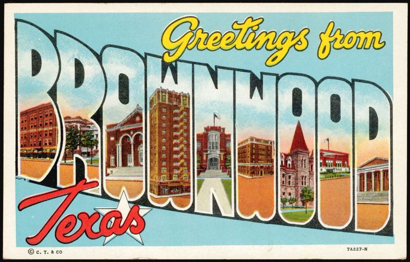Greetings from Brownwood Texas Large Letter