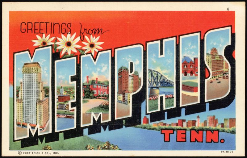 Greetings from Memphis Large Letter with City Scenes Tennessee