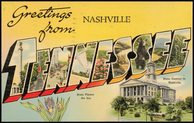 Greetings from Tennessee, Nashville Large Letter
