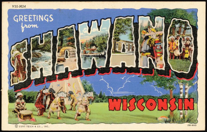 Greetings from Shawano Wisconsin Large Letter