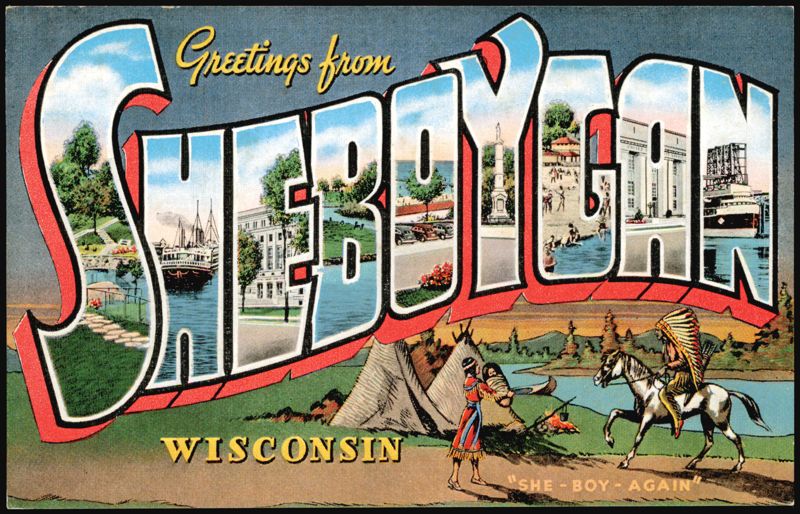 Greetings from Sheboygan Large Letter Wisconsin