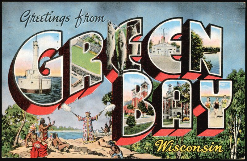 Greetings from Green Bay Wisconsin Large Letter