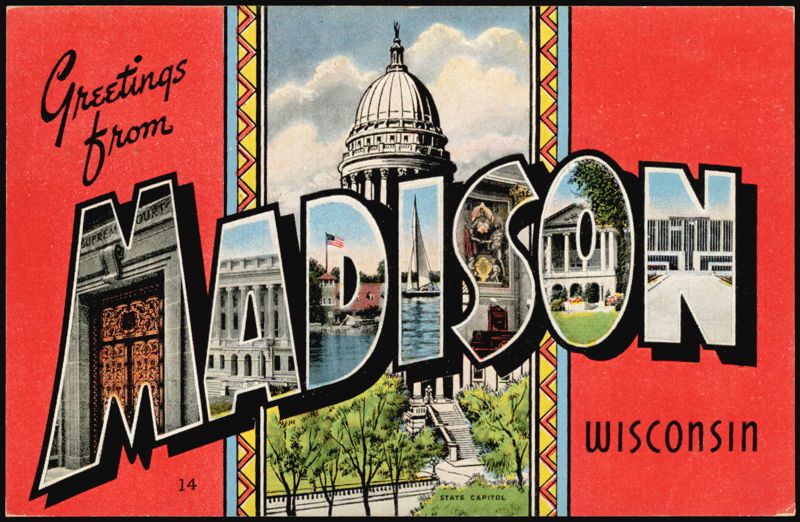Greetings from Madison Wisconsin Large Letter