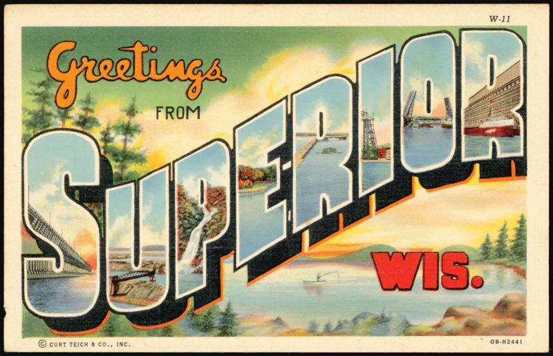 Greetings from Superior Wisconsin Large Letter