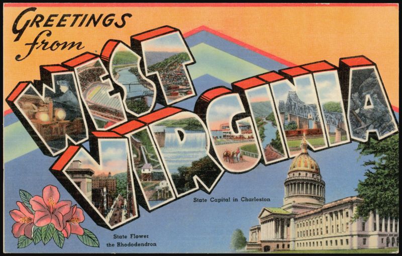 Greetings from West Virginia Large Letter Charleston