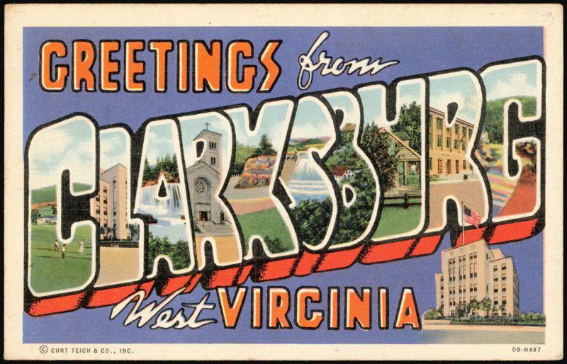 Greetings from Clarksburg Large Letter West Virginia