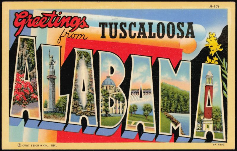 Greetings from Tuscaloosa Alabama Large Letter