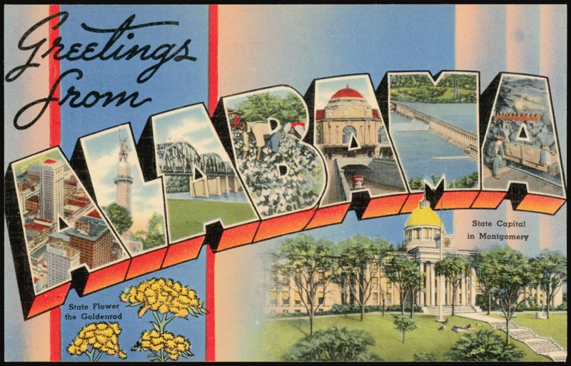 Greetings From Alabama Large Letter, Montgomery Capital