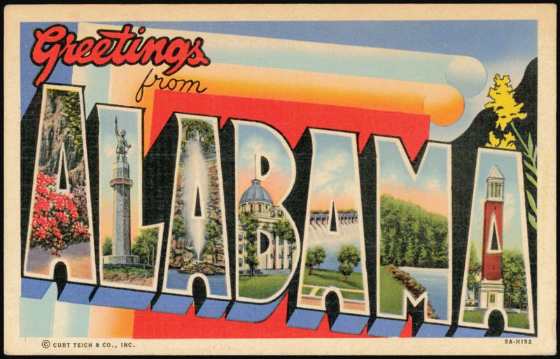 Greetings from Alabama Large Letter Scenes